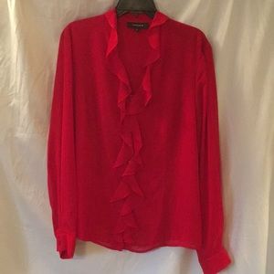 Red Ruffled Blouse